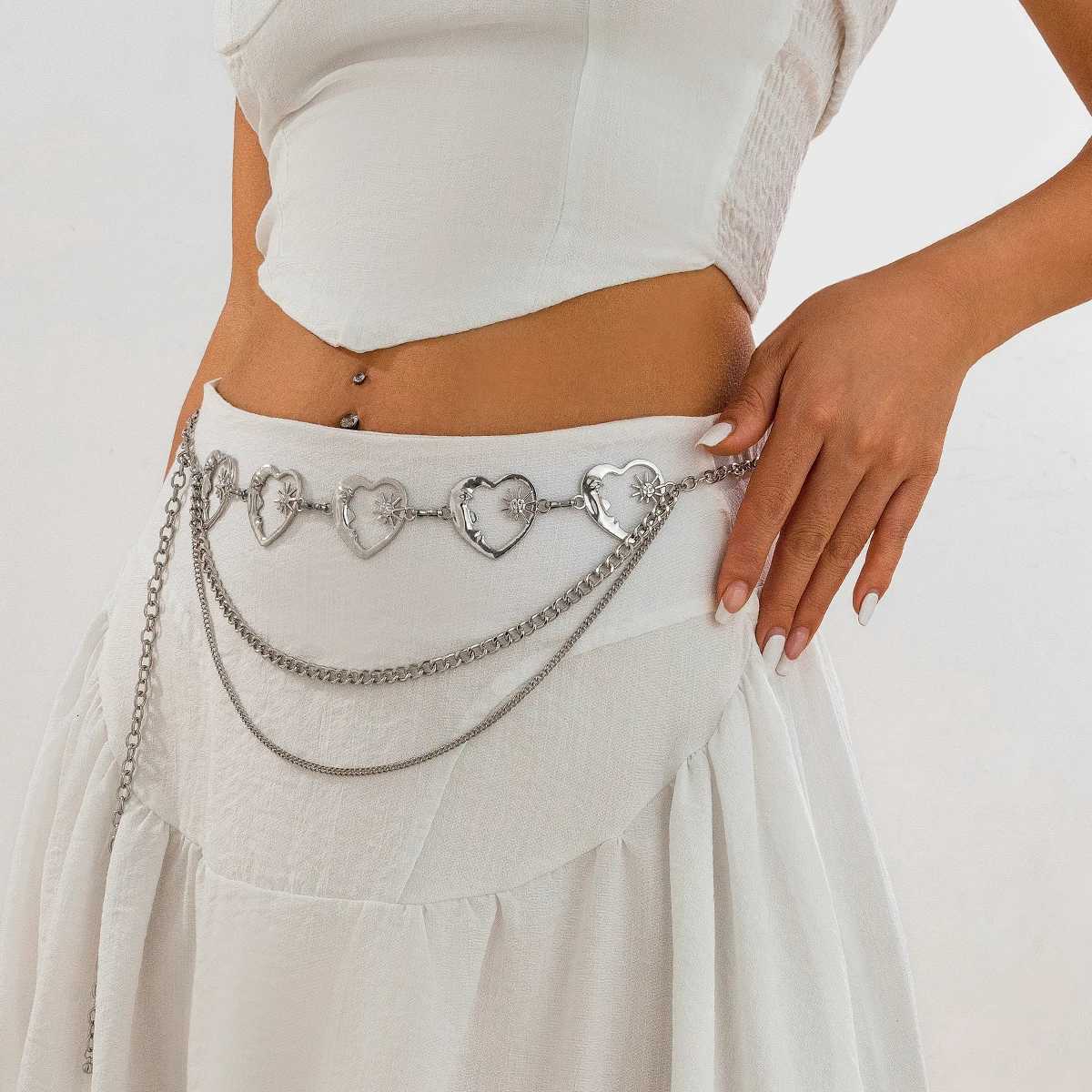 IngeSightZ Vintage Star Moon Mushroom Waist Belly Chain Women Goth Personality Metal Belt Body Waist Chain Jewelry Accessories H260316 - view 5