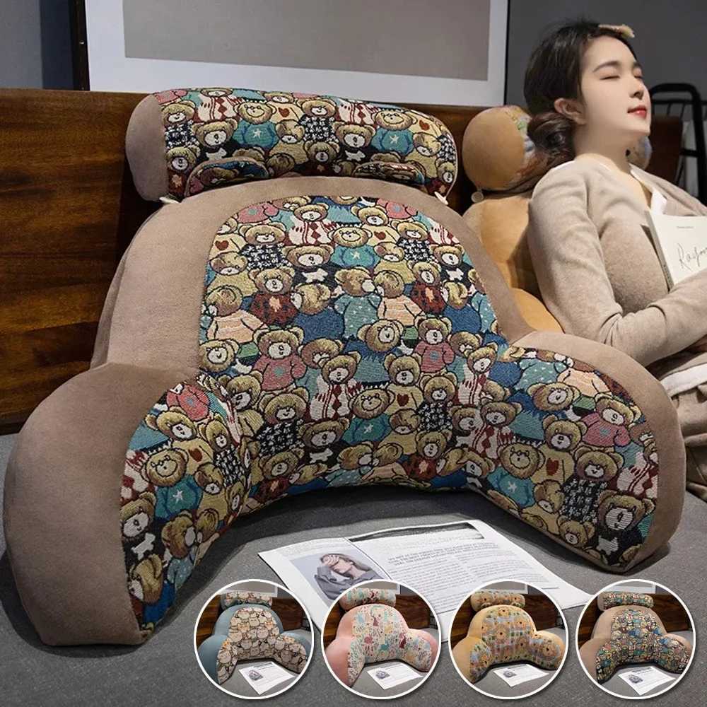 Retro Lumbar Support Large Cushion Bedside Reading Playing Sofa Cushion Home Bedroom Office Waist Protection Pillow Removable D260317
