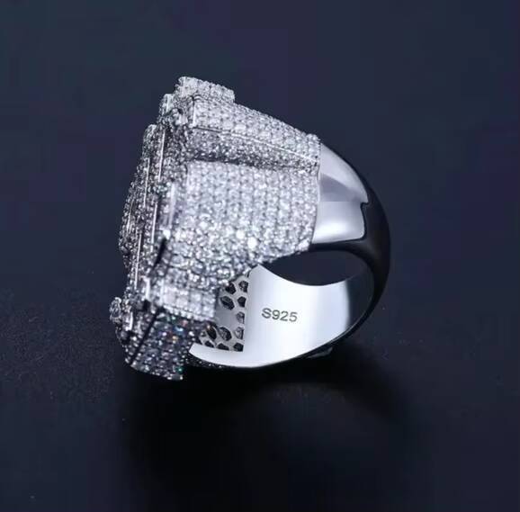Most Selling Bling Ring Full CZ Gold Plated Hip Hop Jewelry Rapper Style for Weddings and Parties with IGI Certificate