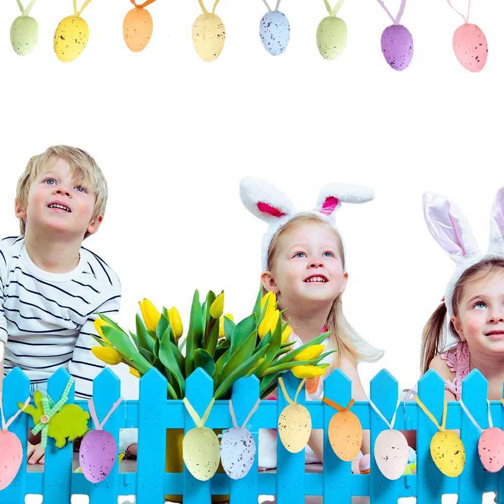 Easter Decor Supplies - 9PCS Hanging Spotted Foam Eggs - Imitation Easter Egg Ornaments H260316