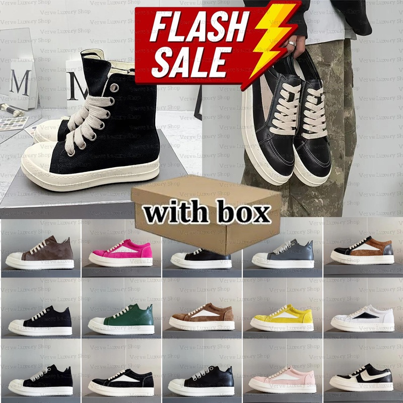 Canvas Boots ricks ownes designer women men Leather furry boot Luxury booties sneakers platform shoes Unisex casual trainers shoes size 35-47