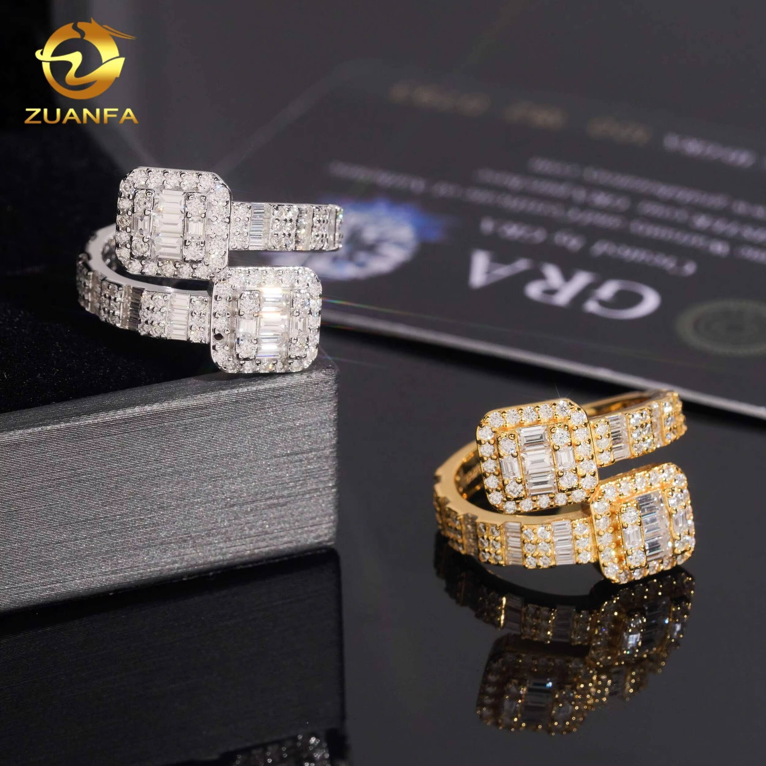 Hip Hop Jewelry Iced Out GRA Certificate Competitive Price Men Moissanite 925 Sterling Silver Ring