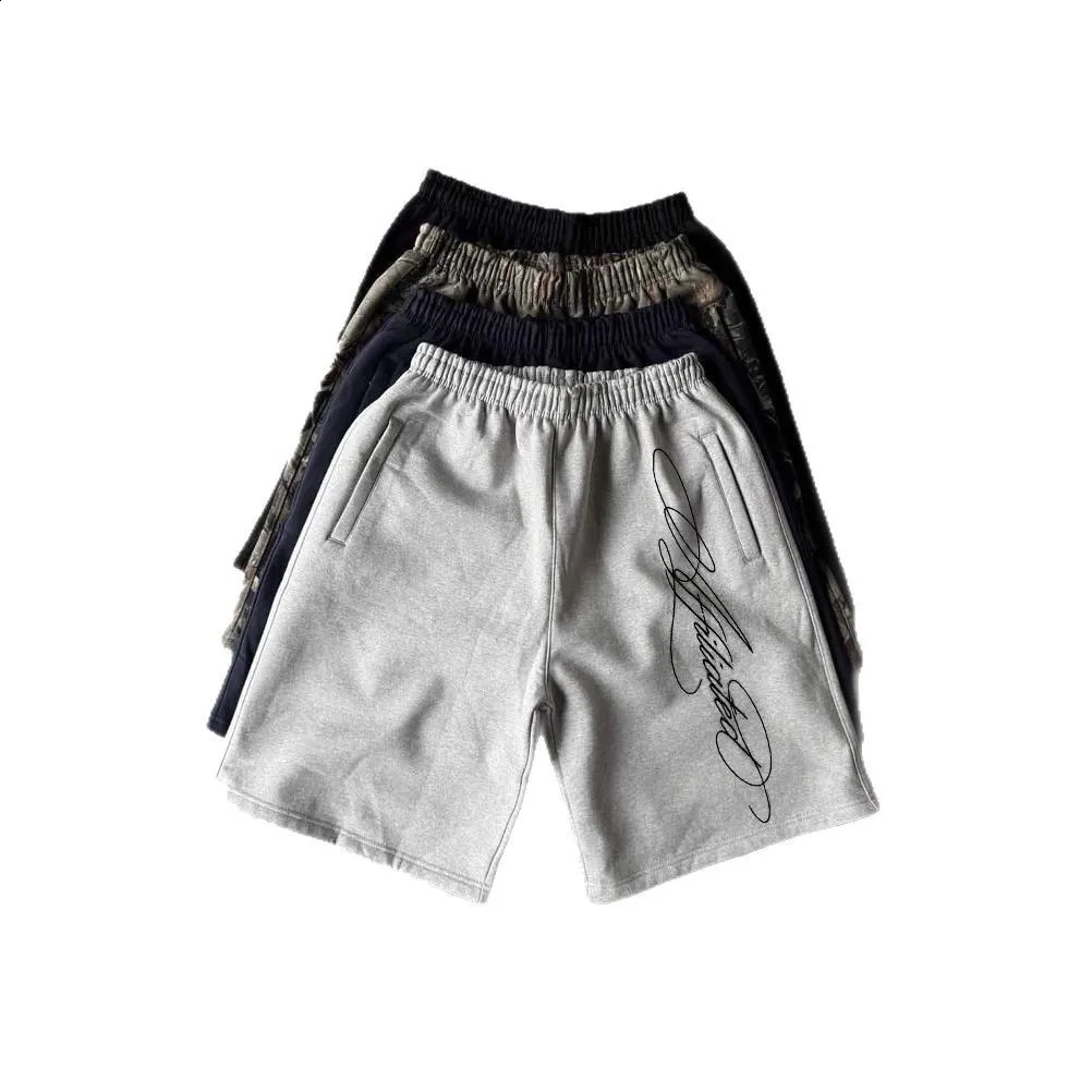 American Letter Embroidered Shorts Men Y2K Retro Casual High Street Trendy High Waist Oversized Straight Casual Shorts 260316