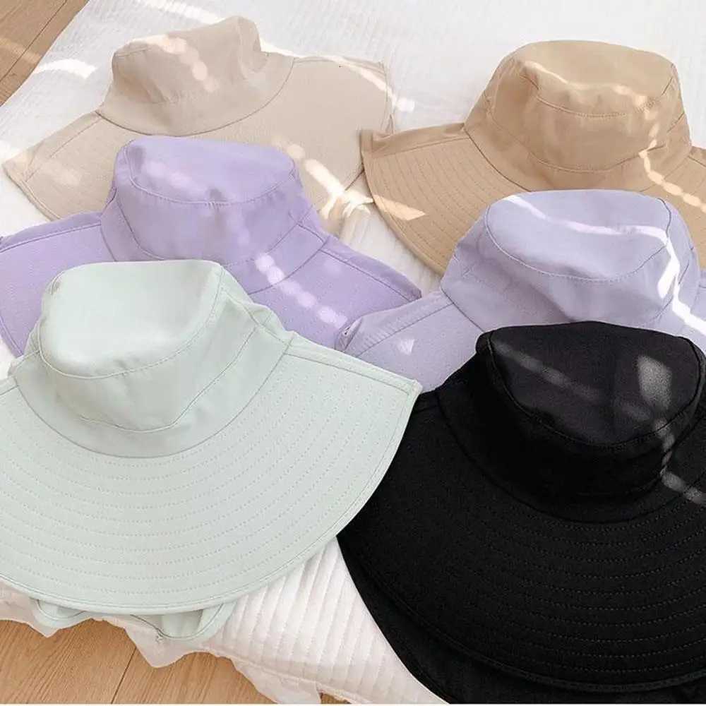 Sun Hat For Women With Neck Flap UPF 50 UV Protective Hiking Beach Shawl Sunscreen Cap Wide Brim Ponytail Travel Fisherman Hat H260317 - view 4