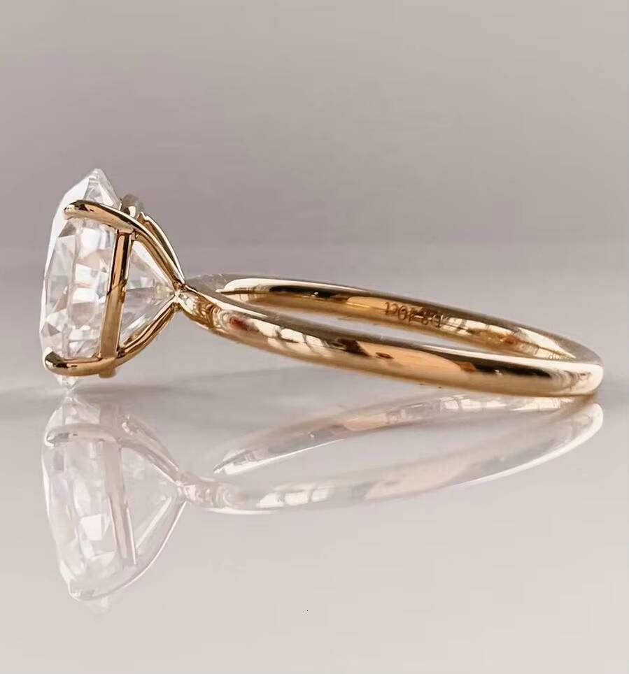 Lab Grown Created Diamond Classic High Quality IGI Certified Engagement Ring 14k 18k Solid Gold White Gold Oval Jewelry Women