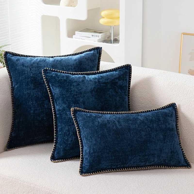 Solid Chenille Cushion Cover 45x45 Pillow Cover 30x50cm Velvet Decorative Throw Pillow Case Soft Luxury For Living Room Decor D260317