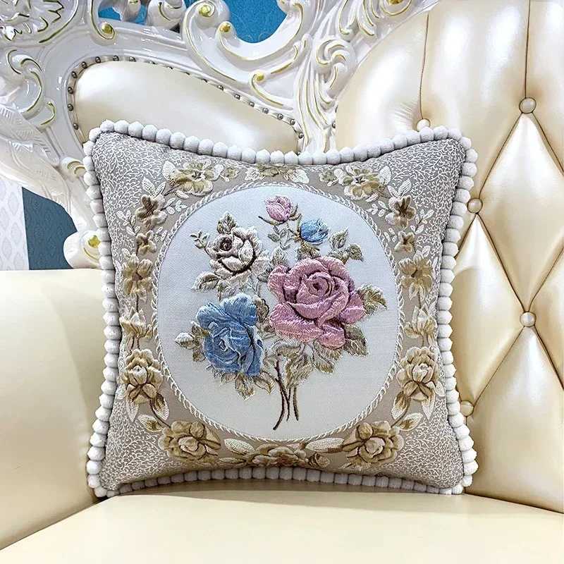European Style Sofa Pillow Cushion Luxury Living Room Home Pillows Dust Proof Backrest Cushion Can Be Disassembled Washed D260317