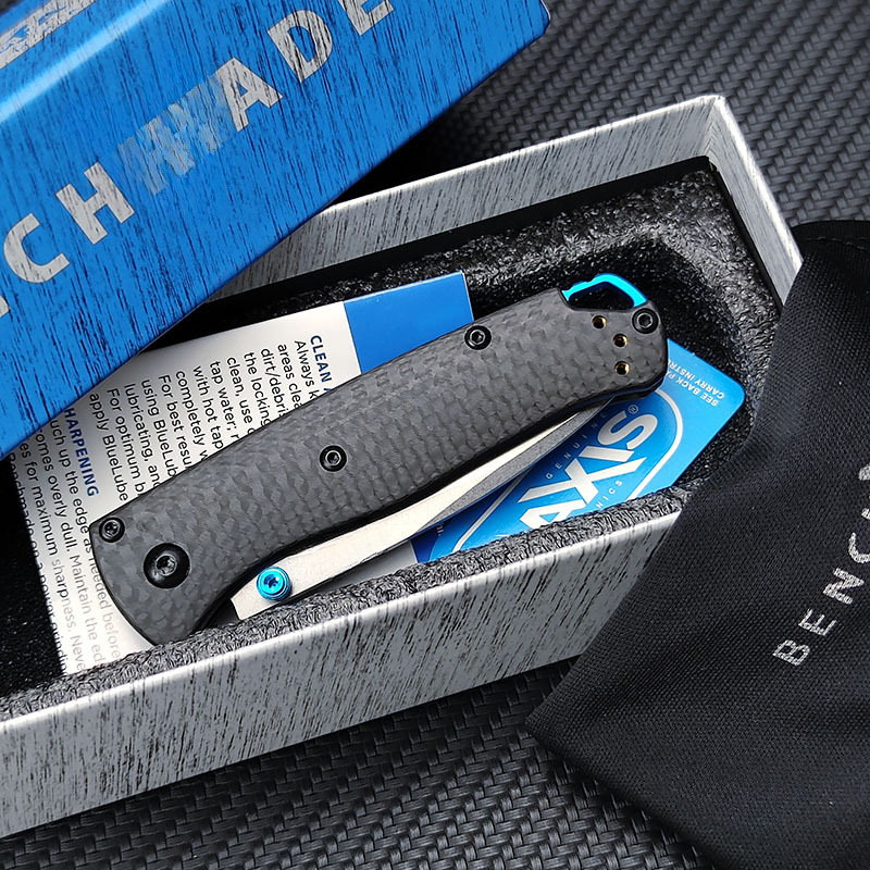 Mini Bugout BM 533-3 Pocket Folding Knife S90V Blade Carbon Fiber Handles Easy To Carry Outdoors Tactical Defense Survival Tools