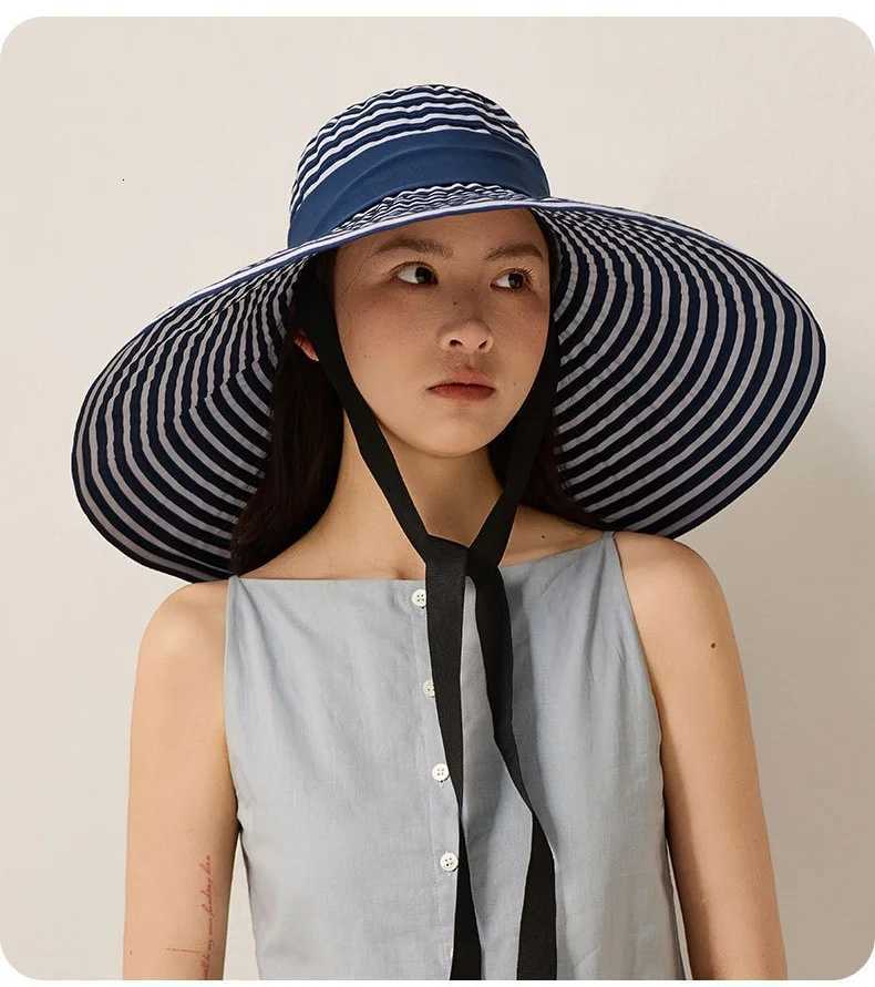 Large-brim Womens Summer Outdoor Sun Hat Foldable Sun Hat Woven UPF 50 Sun Protection H260317 - view 3
