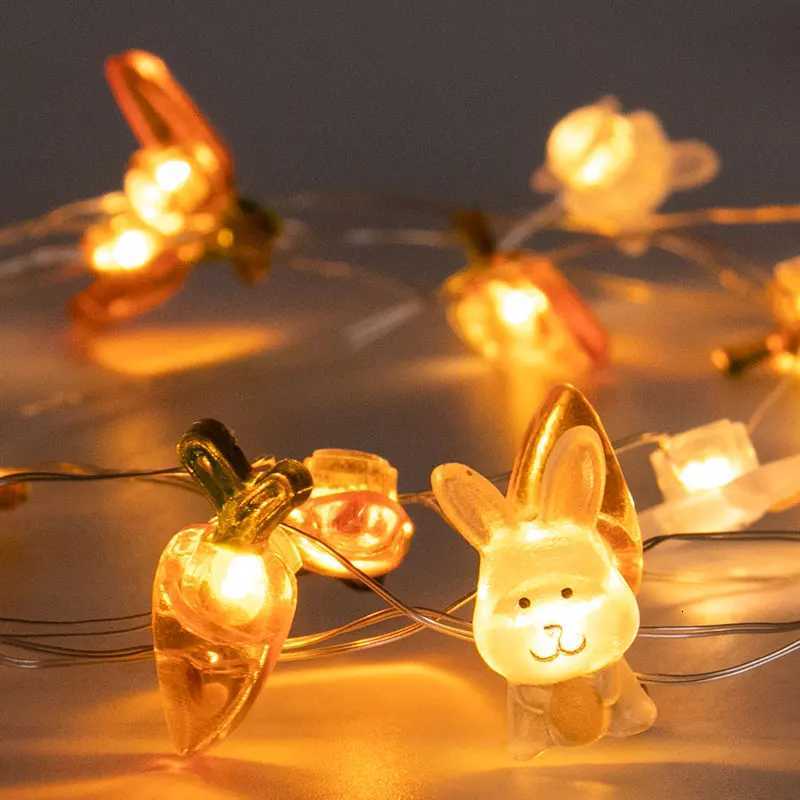 2m Easter String Lights Rabbit Carrot Easter Egg shape LED Fairy Light Garland Happy Easter Party Home Decoration 2025 Kids Gift H260316