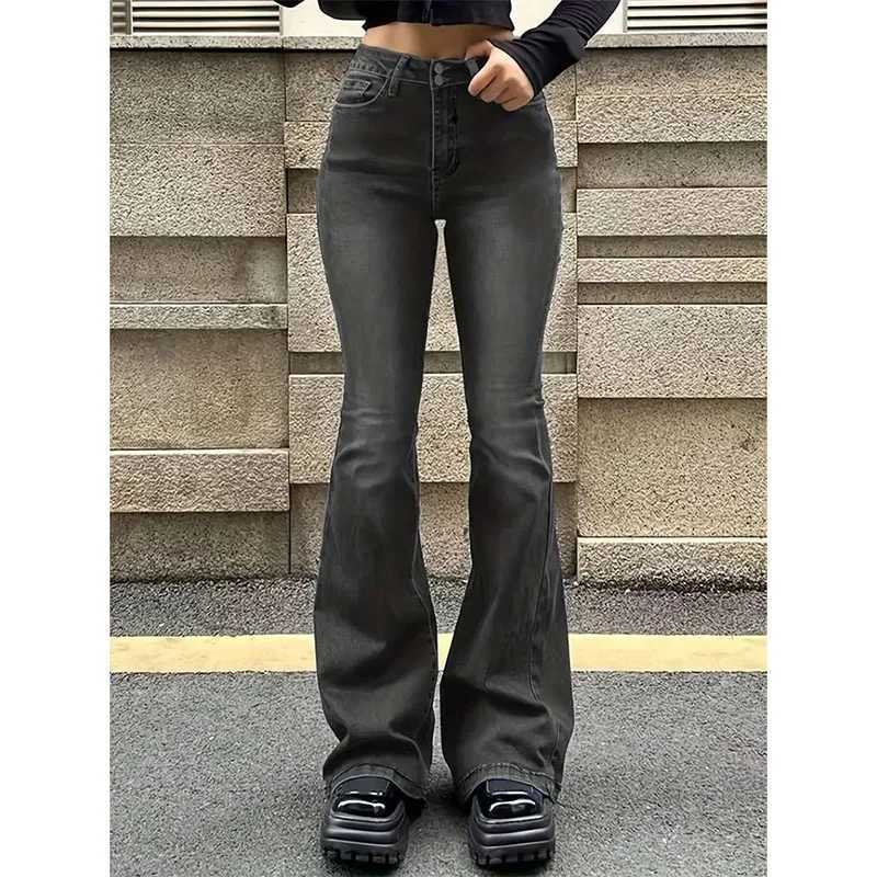 2026 Lady High Waist Thin Flared Jeans Hot Sale s Straight Leg Thin Pants Female Classic Korean Solid Leisure Trousers M260317