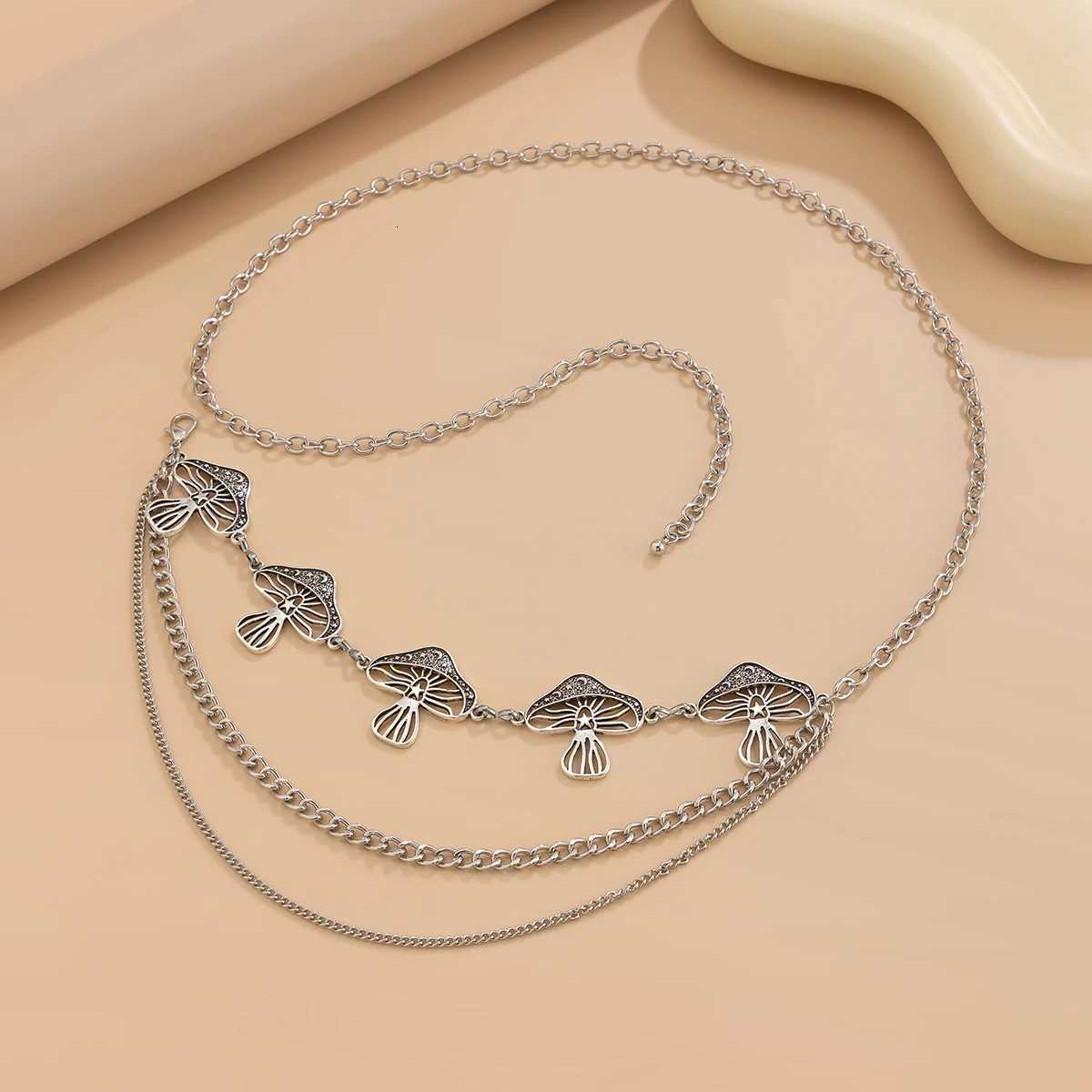 IngeSightZ Vintage Star Moon Mushroom Waist Belly Chain Women Goth Personality Metal Belt Body Waist Chain Jewelry Accessories H260316 - view 7