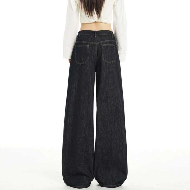 2026 Women Retro Designer Loose Jeans s Fashion High Waist Straight Leg Pants Female Solid Casual Denim Trousers M260317