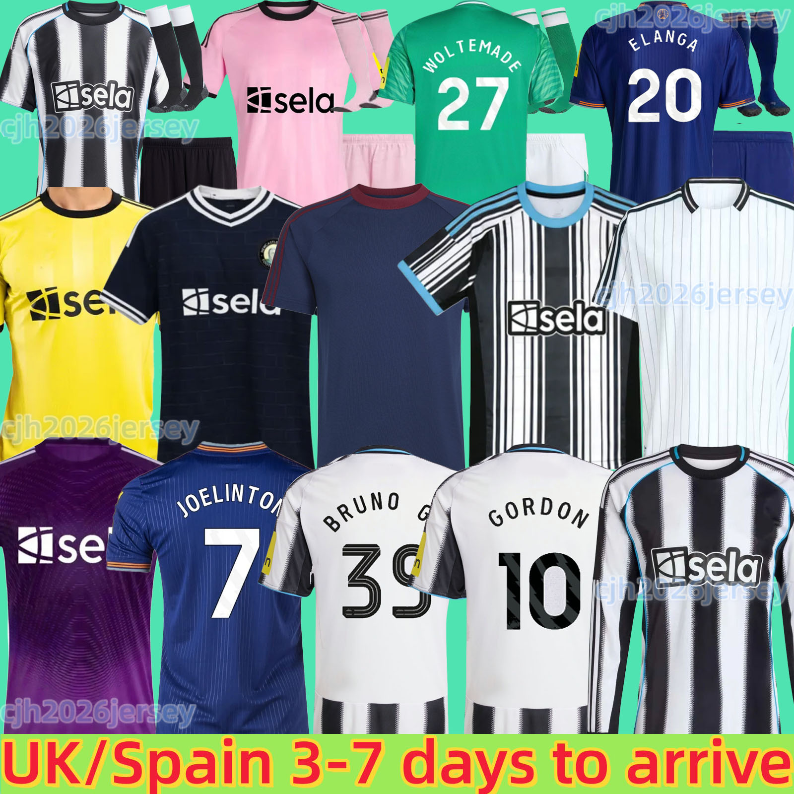 newcastled united 26 27 Soccer Jerseys Bruno G Elanga Gordon Botman Joelinton Tonali Livramento Willock Krafth jersey football shirt kit kids nufc 25 26 long sleeves