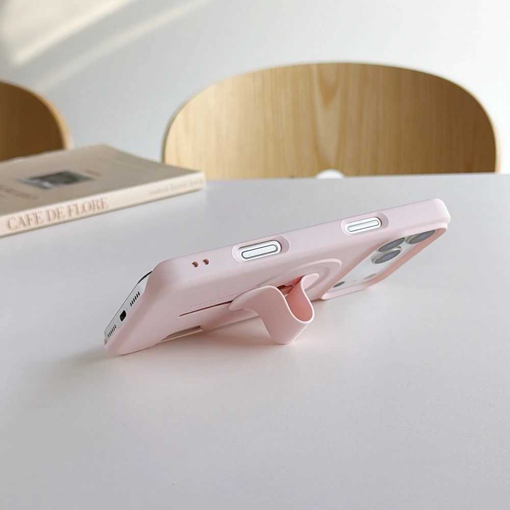 Skin feel Card Slot Shockproof Case For iPhone 17 16 15 14 Pro Max 13 Silicone Grip Holder For Magnetic Cover C260314