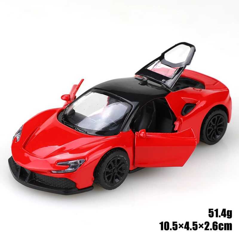 Bagged 143 die-cast metal car imitation SF90 pullback racing car alloy car model three doors that can be opened boys toy D260317
