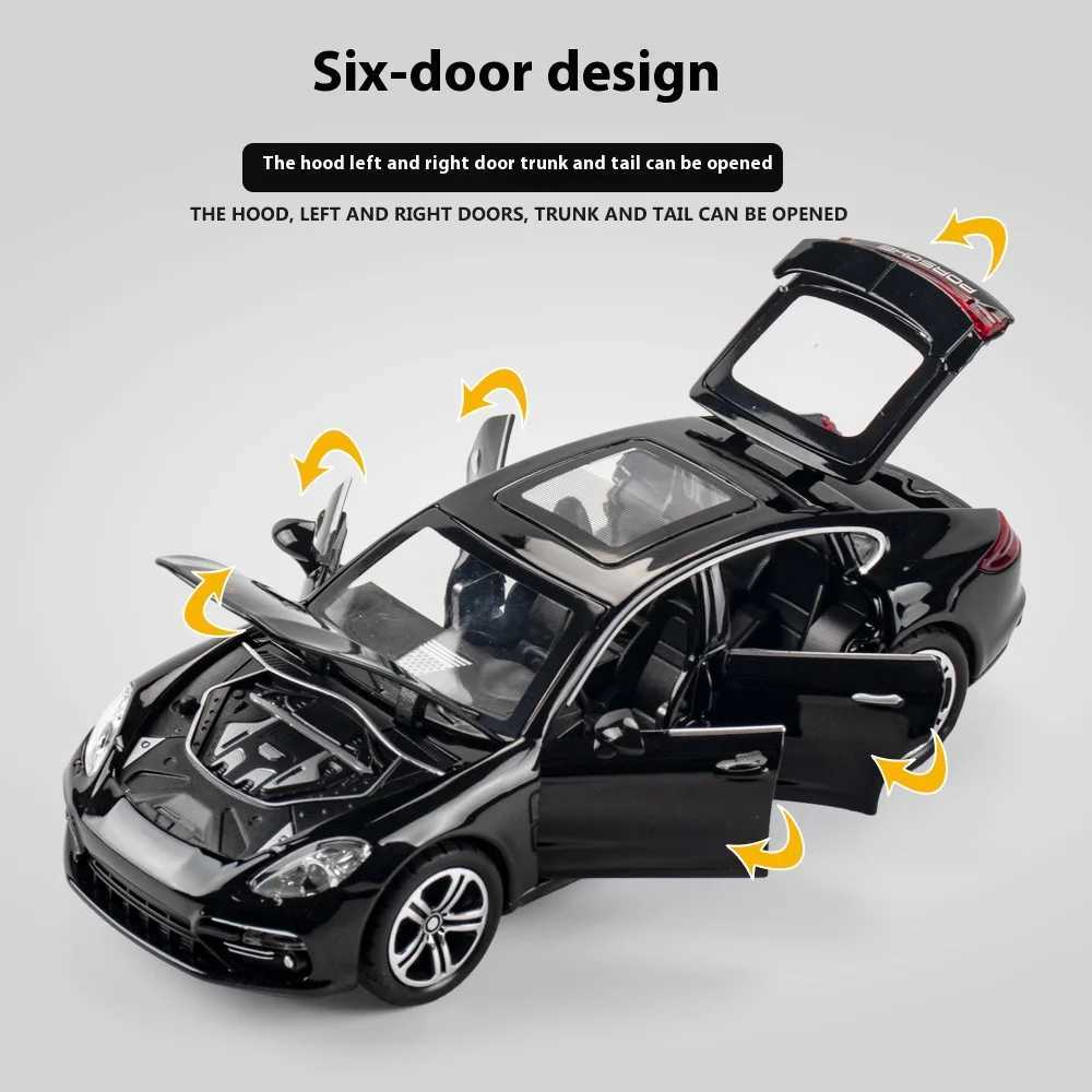 132 Porsche Panamera Alloy Car Model Diecast Sound Light Car Toy Computer Desktop Decorative Ornaments Collection Gift Box D260317