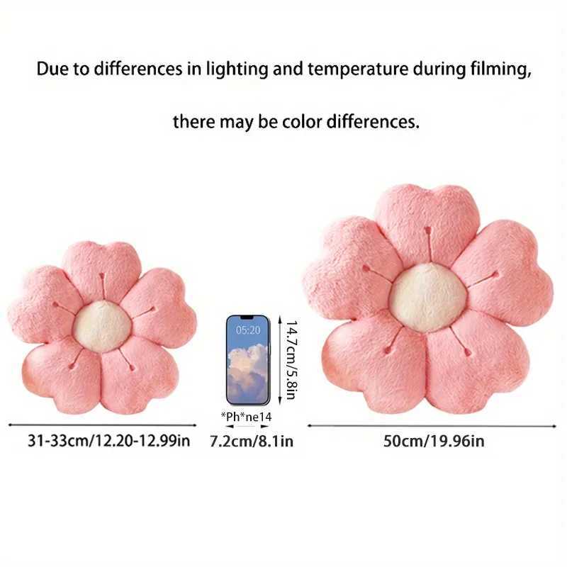 1Pc Soft Plush Daisy Flower Throw Pillow - Cozy Decorative Cushion for Bed Sofa White/Pink Adorable Floral Desig D260317