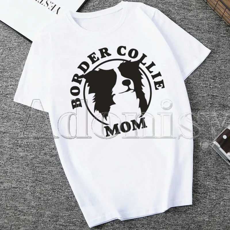 Border Collie Print T-shirts Women Summer Graphic Tees Funny Shirts For Woman Tshirts Loose Crew Neck Harajuku Tops M260317