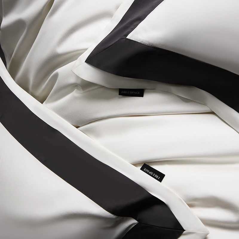 4Pcs Premium 1000TC Egyptian Cotton Solid Color Hotel Style Wide Edge Bedding Set Duvet Cover Bed Sheet/Fitted Sheet Pillowcases D260317