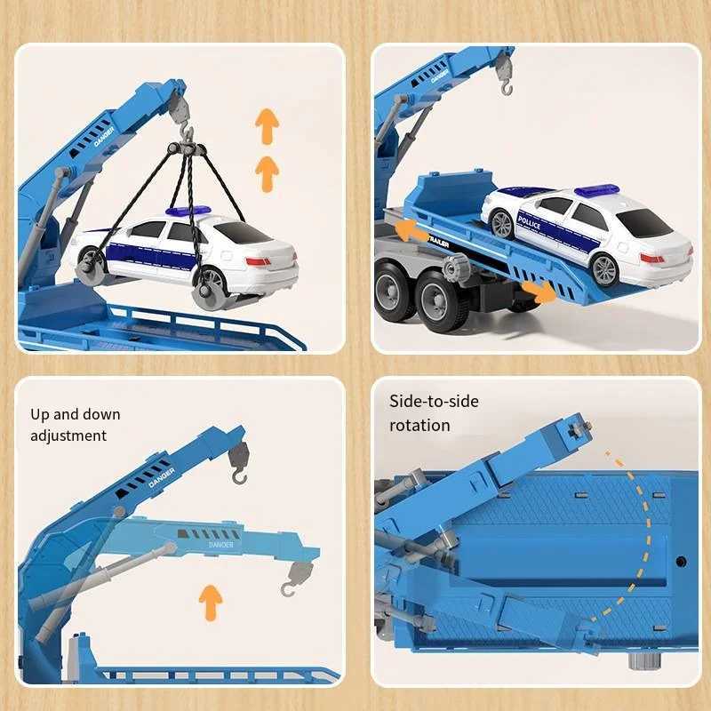 Large Inertia Trailer Toys Road Transport Crane Engineering Model Childrens Educational Sound And Light Toy Car Gift Boys Toys D260317