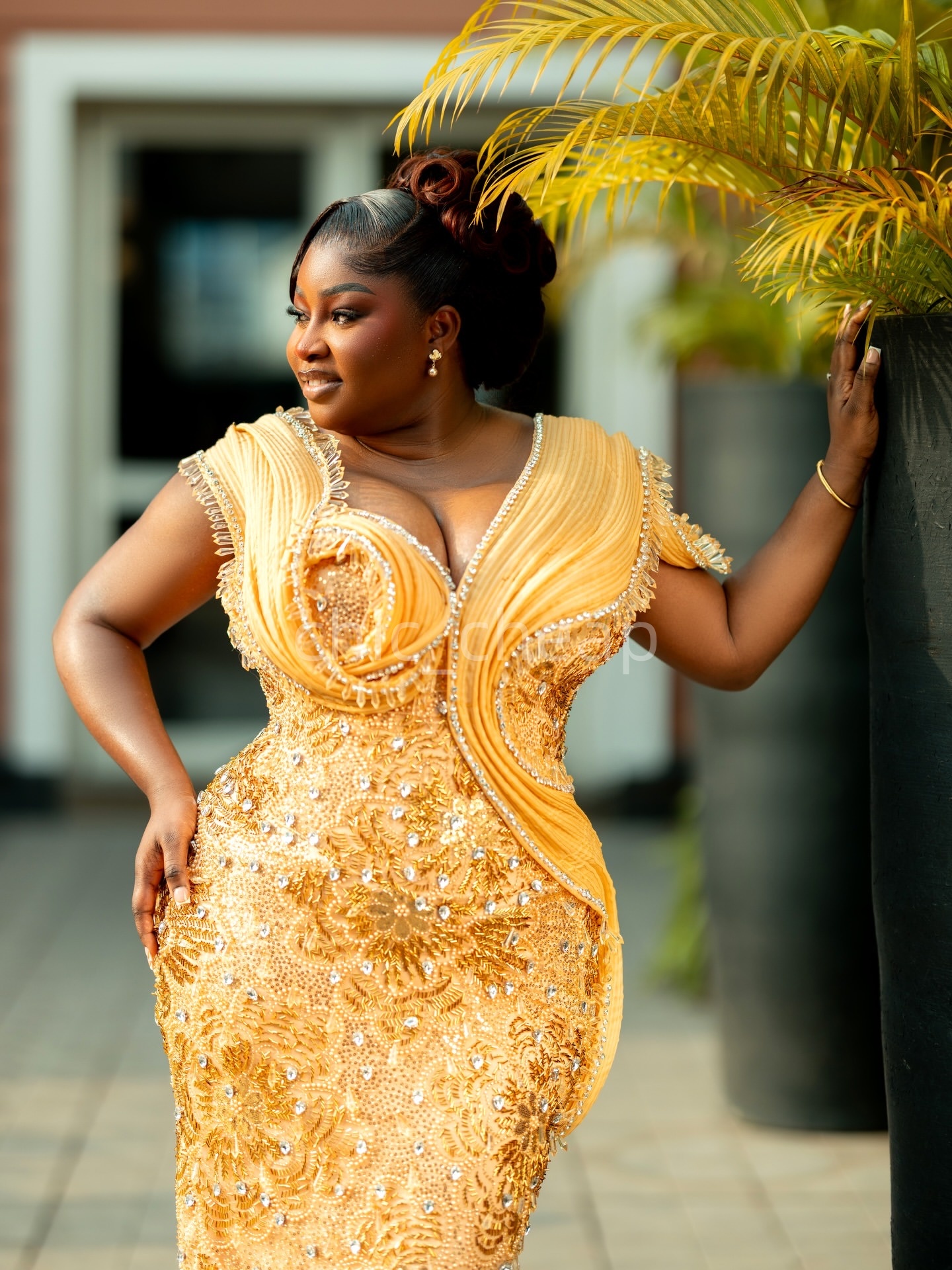 2K26 Aso Ebi Gold Prom Dress 2026 Sheath Prom Dress Rhinestons Beaded Floral Lace Sparkly Evening Dresses Birthday Party Formal Receiption Gowns Dress