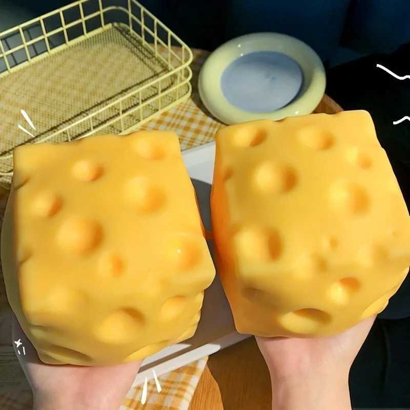 Giant Cheese Squeeze Toy Extra Large Size Cheese Squishy Fidget Toys Slow Rebound Shapeable Venting Ball for Adults Gifts H260324