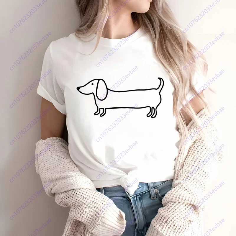 Dachshund Teckel Funny Cute Dog Animal T-Shirt Women Short Sleeve Summer Fashion Tshirt Casual Fashion Tee Shirt O-Neck Tops M260317
