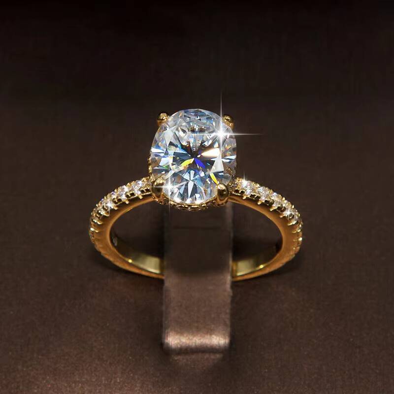 Telula 3CT Mossanite Jewelry VVS Moissanite Solitaire S925 Sterling Silver Moissanite Diamond Engagement Wedding Gold Ring