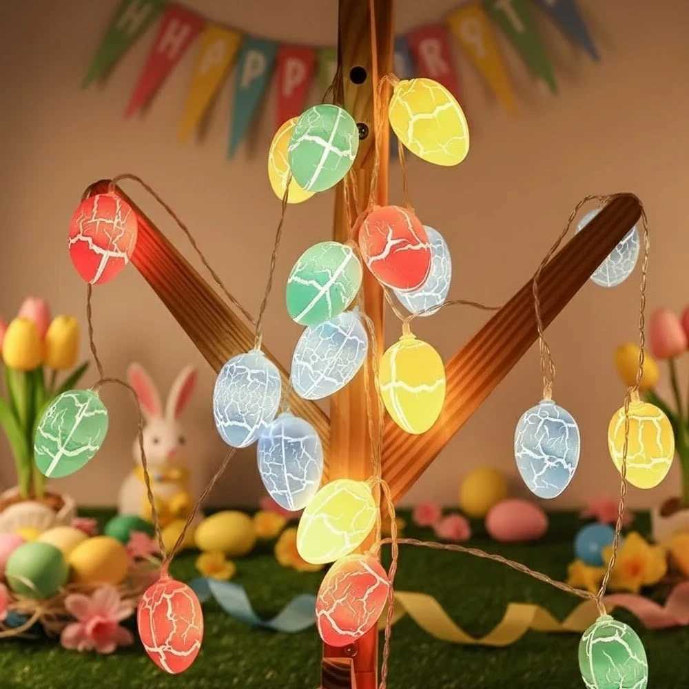 1-5PCS Cracked Egg Design LED Easter String Lights Holiday Decor for Party Birthday Yard Indoor Festival Celebration Lighting H2603161