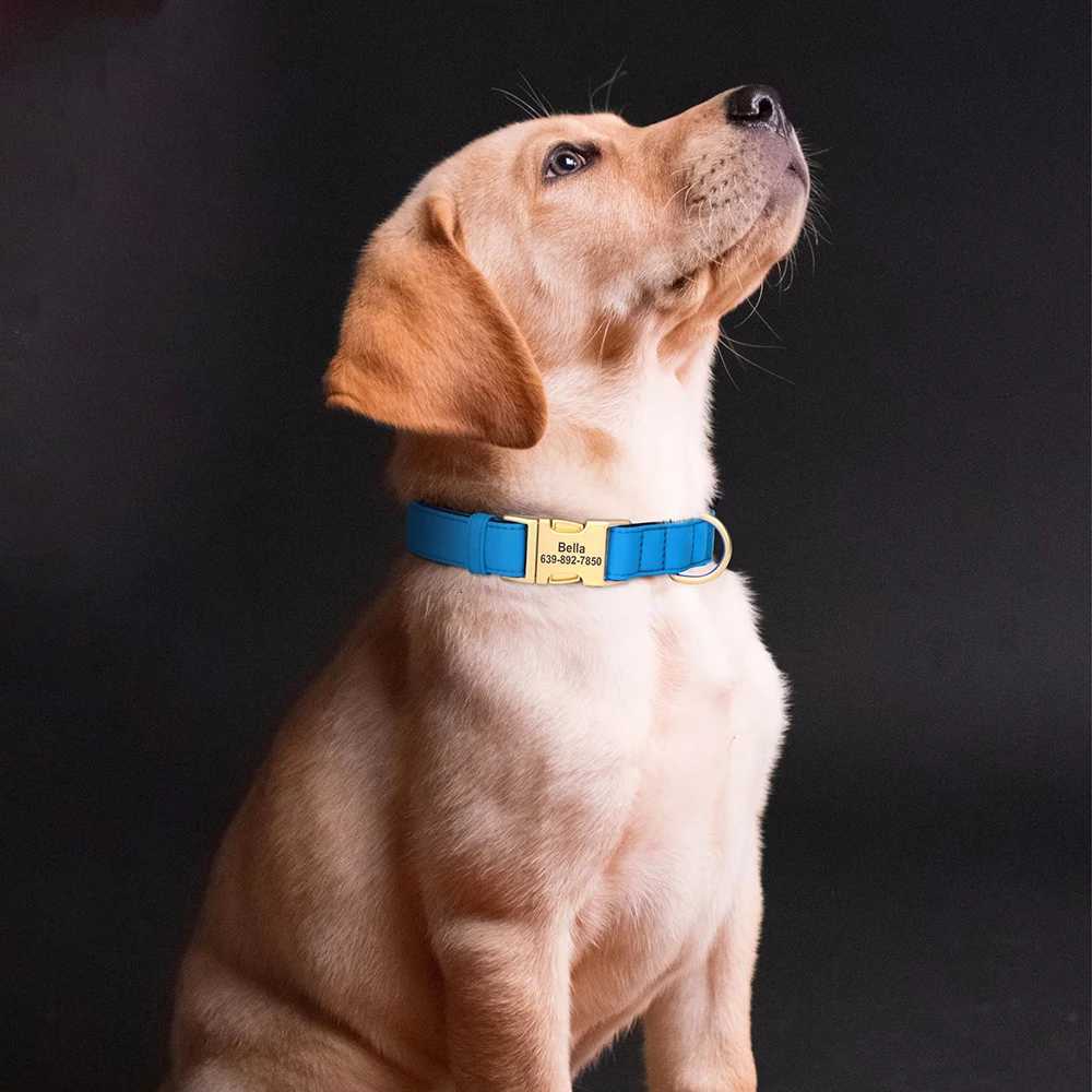 Custom Dog Collar Waterproof Nylon Puppy Dog Collars Personalized Pet ID Name Plate Necklace for Small Medium Dogs Chihuahua PugT260314