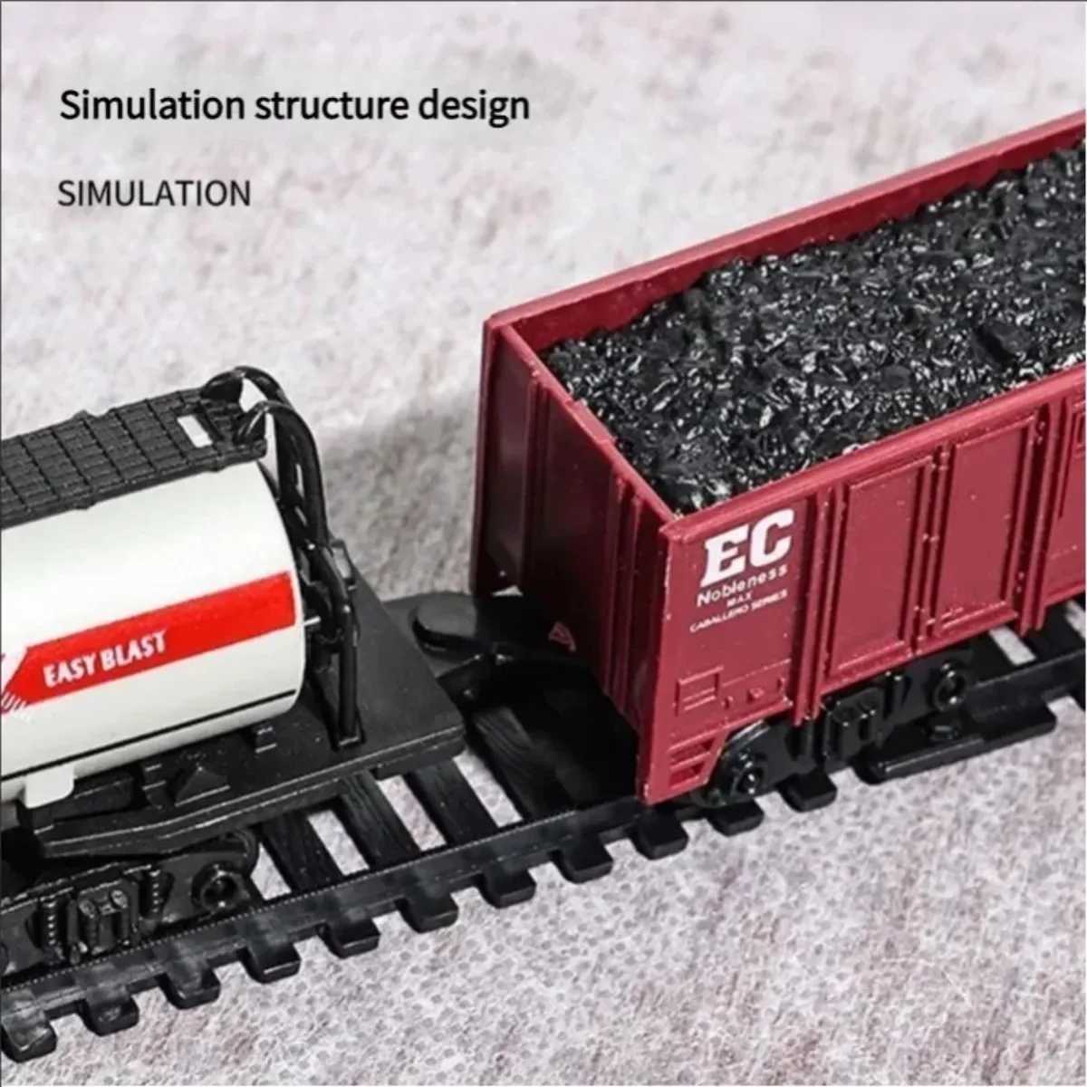Electric Freight Train Set with Light-Up Tracks STEM Railway Toy for Kids Interactive Christmas Train Gift for Boys Girls D260317