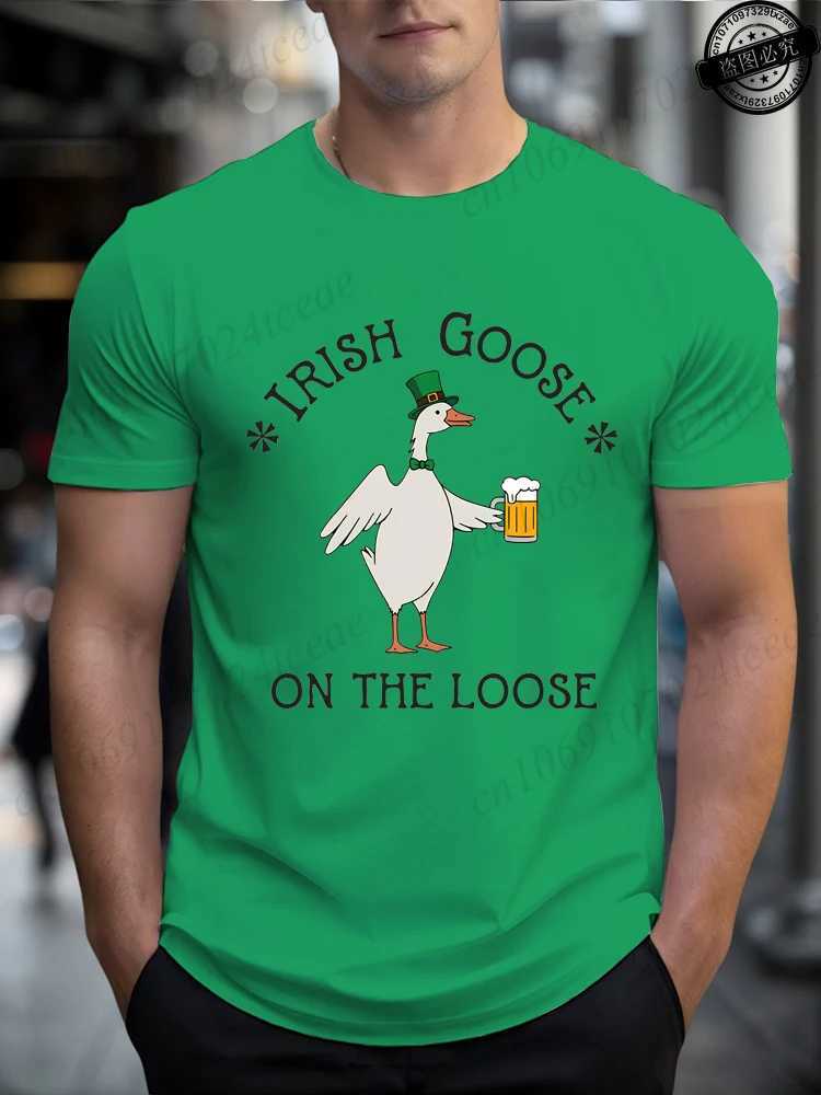 on The Loose Printed Mens T-Shirts ClothingSt PatRicks Day GiftDrinking T-ShirtFunny Irish Tee Tops M260317