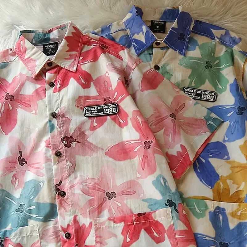 Mens Summer New Short sleeve Print Shirts Thin Beach Top Seaside Leisure Mens Essential Fashionable and comfortableClothes M260317