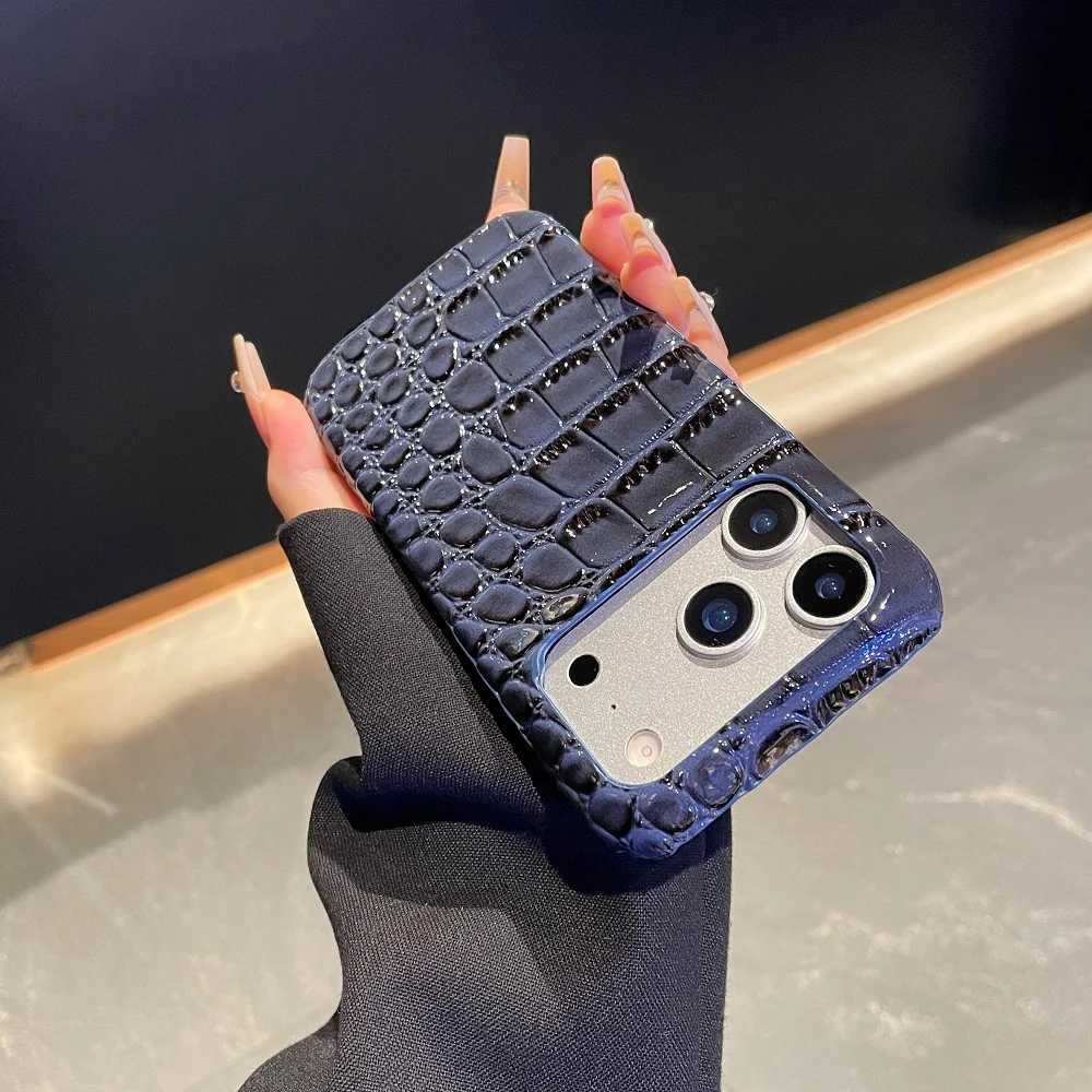 Luxury Advanced Glossy Crocodile Skin Pattern Phone Case For iPhone 17 16 15 14 Plus 13 12 11 Pro Max XS MAS XR Protect Cover C260314