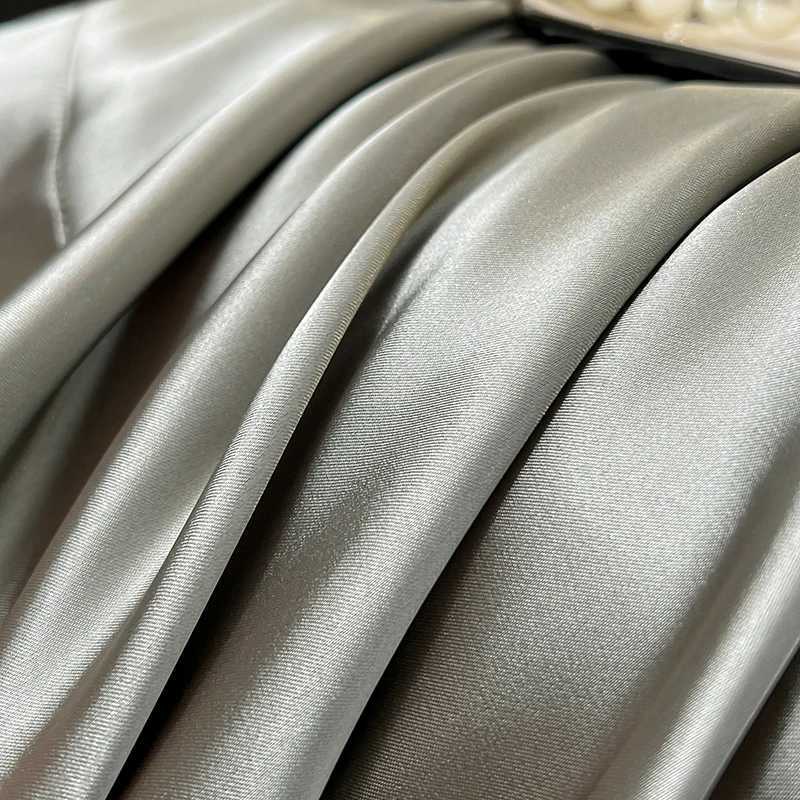 WOSTAR Luxury satin rayon bedding set four-piece set summer solid duvet cover bed sheet and pillowcase twin full queen king size D260317