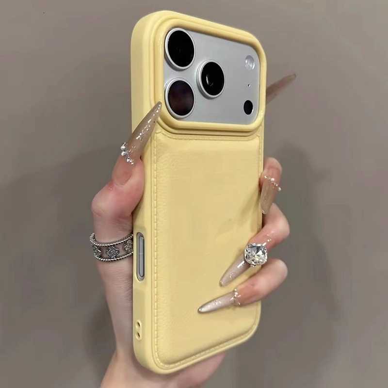 Luxury Drum Cortex Plain Phone Case For iPhone 11 12 13 14 15 16 17 Pro Max Plus 17 Air Shockproof Bumper Cases Cover C260314