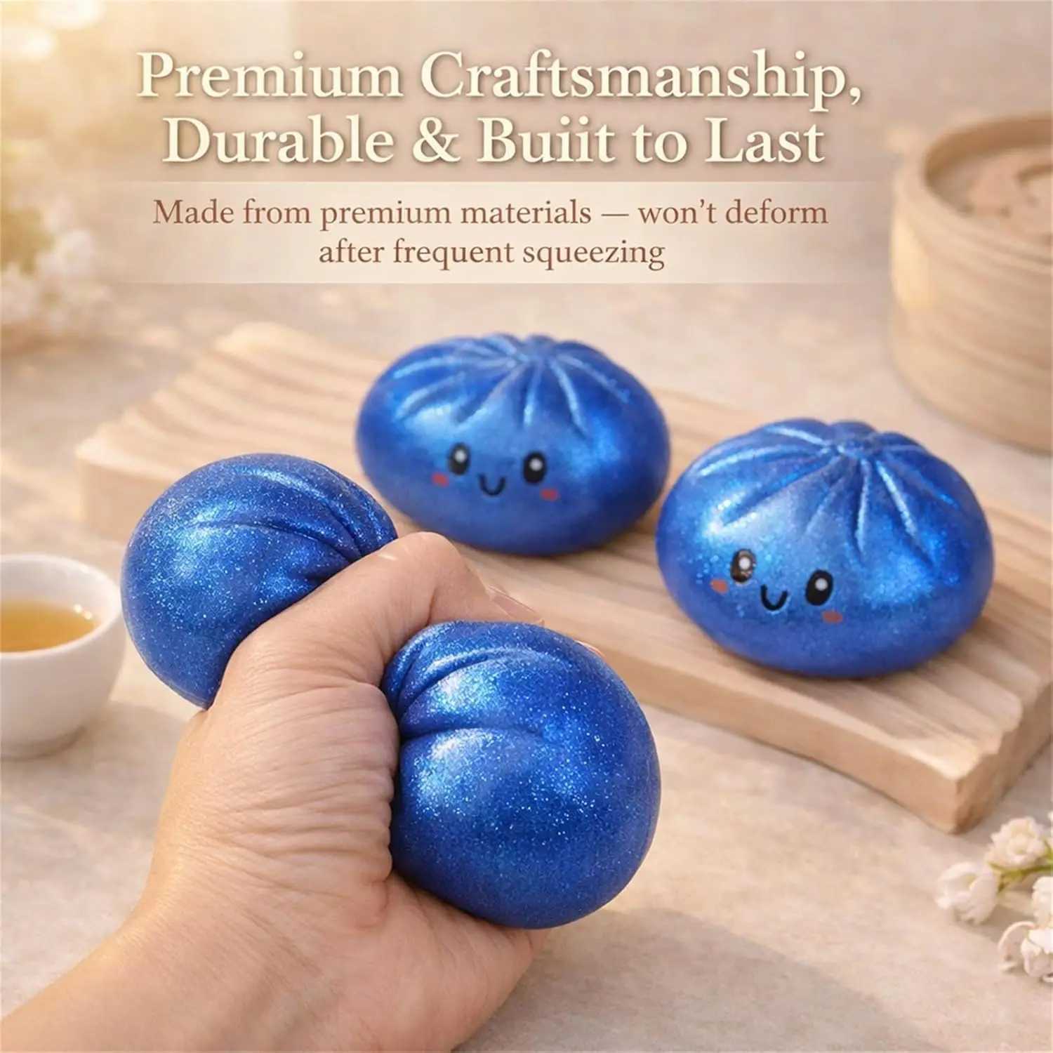 Glitter Dumpling Glitter Dumpling Squishy with Box Dumplings Sensory Squeeze Toy for Stress Relief Z260511
