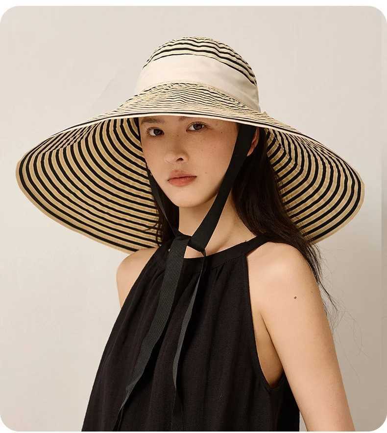 Large-brim Womens Summer Outdoor Sun Hat Foldable Sun Hat Woven UPF 50 Sun Protection H260317 - view 6