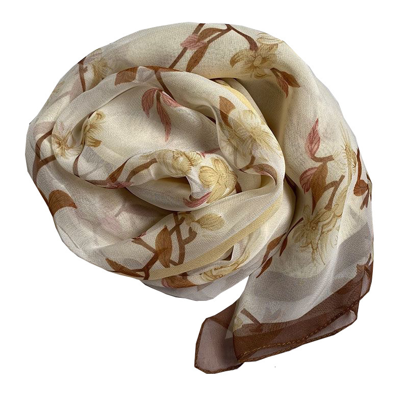 Summer Thin Scarf For Women High-End Mulberry Silk Long Versatile Fashionable Shawl Gauze Scarf Beach Towel