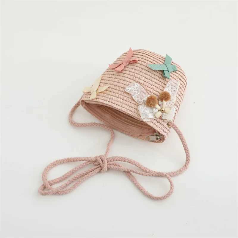 Girls 2pcs Straw Hat Solid Color Outdoor Travel Sun Hat Floral Fisherman Style Childrens Fashion Accessory for Girls H260317 - view 6