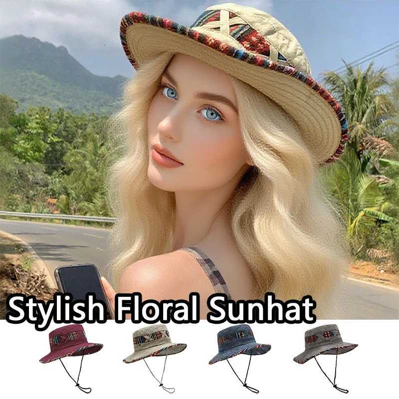Summer Sunhat Wide Brim Sunshade UV Protection Fishing Hiking Sun Hat Outdoor Sport Adjustable Foldable Travel Cowboy Hat H260317 - view 4