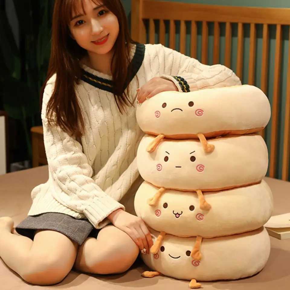 Cute PP Cotton Bread Seat Cushion Thickened Soft Doughnut Office Sitting Mat Round Beathable Chair Cushion Tatami D260317