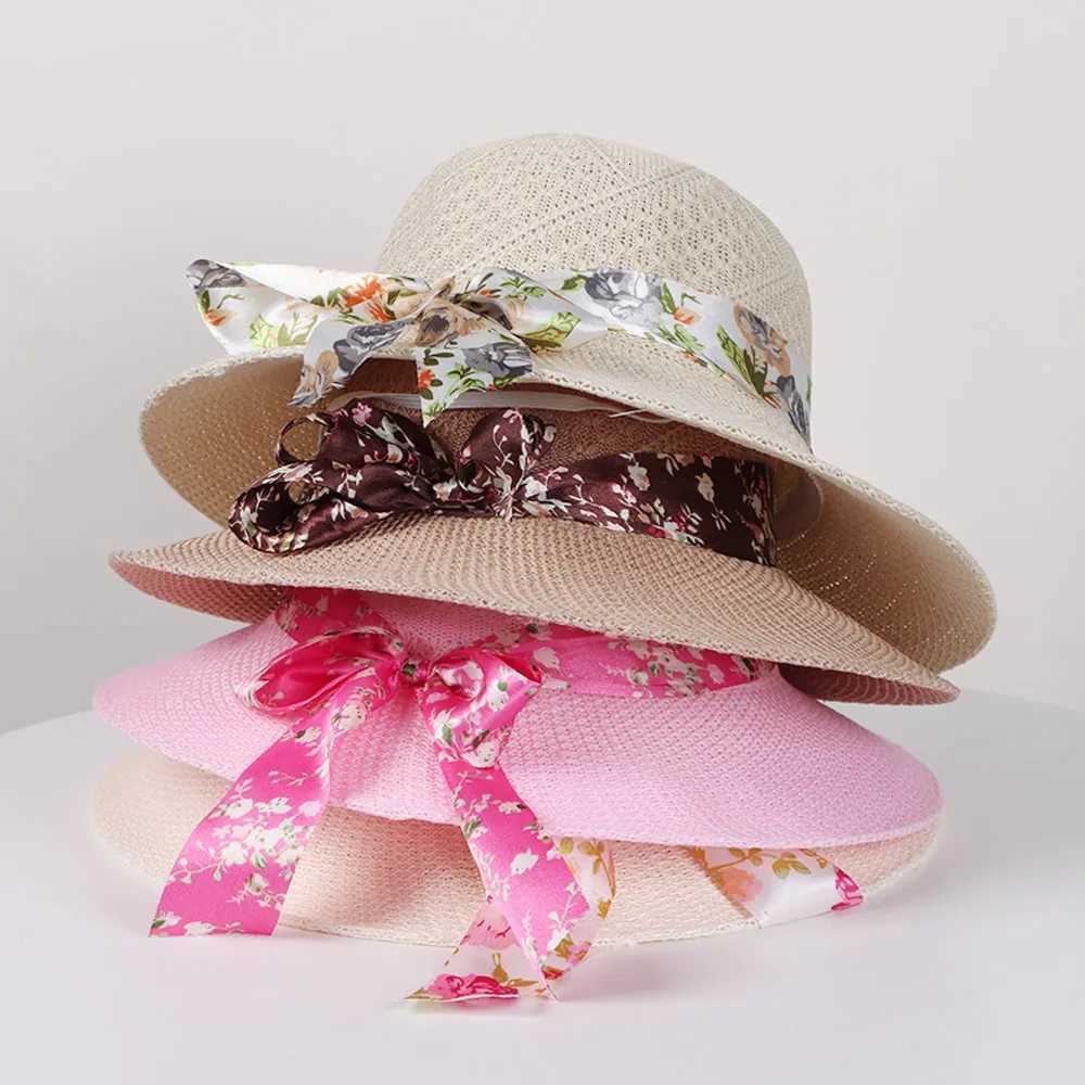 Summer Hats For Women Sun Hat Beach Ladies Fashion Ribbon Fishermans hat Lady Casual Sun Hats For Women Straw Hat H260317 - view 3