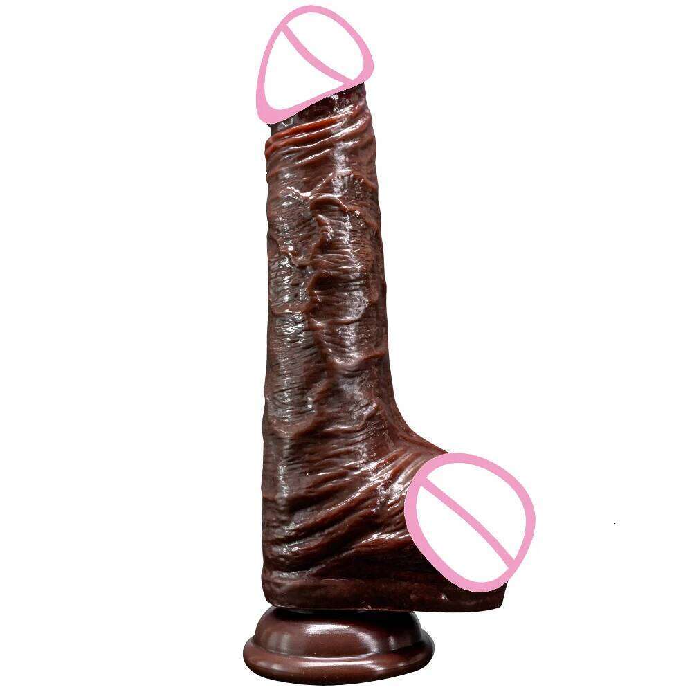 Black Realistic Liquid Silicone Sliding Foreskin Penis Adult Games G Spot Stimulate With Suction Cup Dildo For Women 26H0317