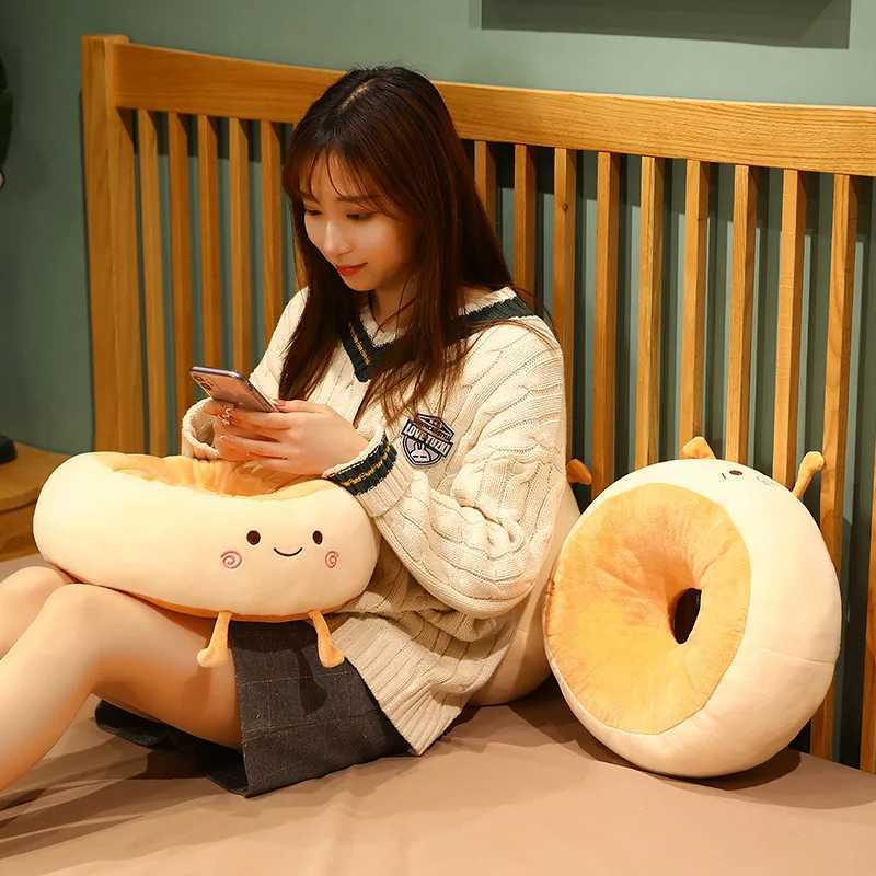 Bread Cushion Office Sitting Floor Chair Cushions Student Memory Cotton Thickened Soft Cartoon Nap Pillow for Waist Support D260317