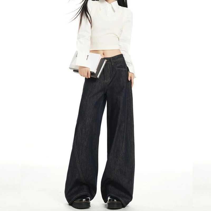 2026 Women Retro Designer Loose Jeans s Fashion High Waist Straight Leg Pants Female Solid Casual Denim Trousers M260317