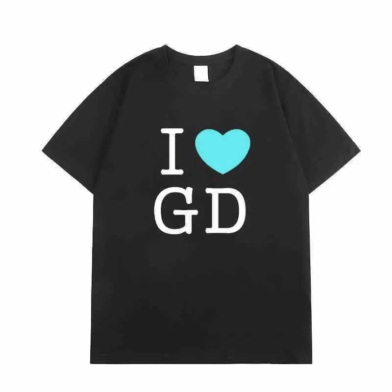 2025 Summer New I LOVE GD Flat T-shirt 100 Cotton Short-sleeved Casual T-shirt Letter Print Commemorative Concert Merch T-shirt M260317