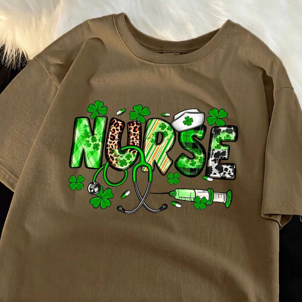 Nurse Printed Man Street Beach T-Shirt Summer All-Match Short SLeeve Soft Crewneck Tops Oversize Casual Sport Streetwear M260317