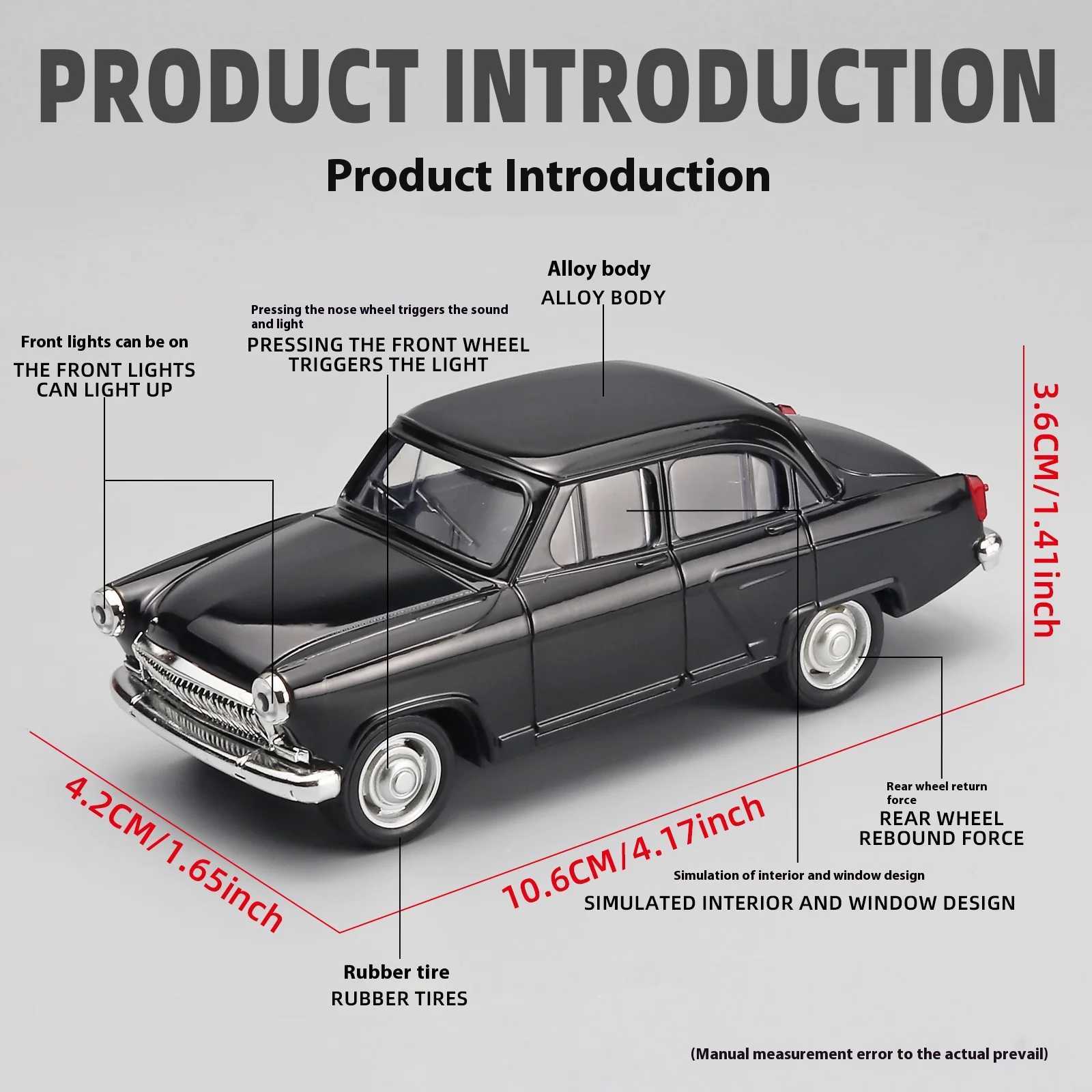 143 Volga GAZ-21 Alloy Metal Diecast Car Model Toy Car Model Desktop Decorations Gifts Collect Hobby Gifts Classic Vehicle Boys D260317